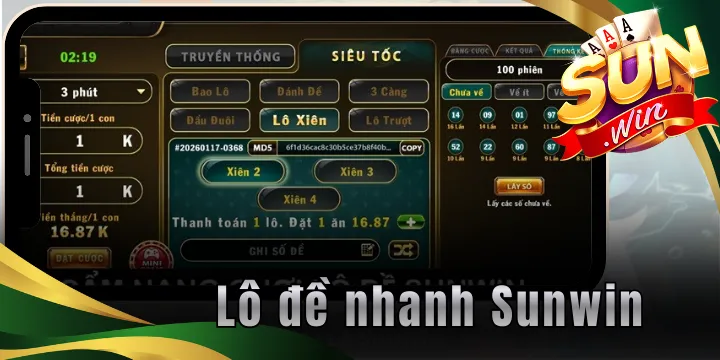 Lô đề nhanh Sunwin - Thắng lớn chỉ trong chốc lát
