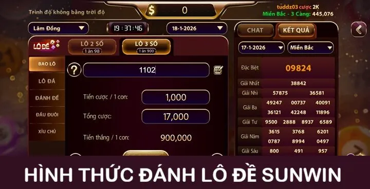 Quy định về từng hình thức đánh lô đề tại Sunwin